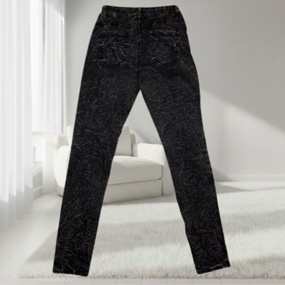 Ethyl Clothing High Rise Wrinkle Acid Wash Skinny Jeans Size 4 - Picture 3 of 9